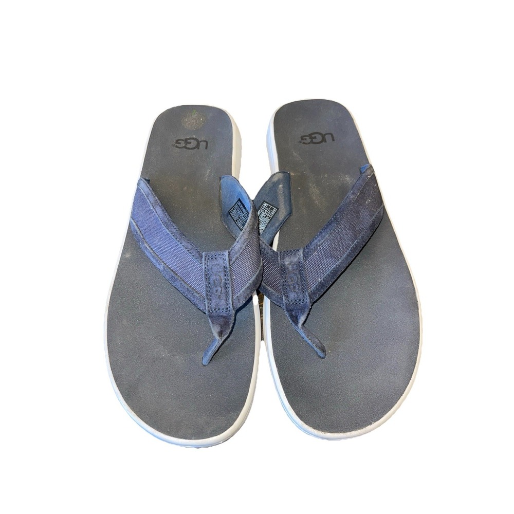 UGG Mens Seaside Flip Flops Blue Thong Sandals Size 12